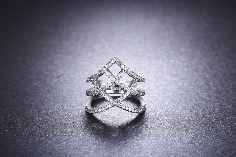 NEW Promo Perhiasan Cincin Emas Putih Besar Berlian Micro Pave Diamonds BR139 Murah