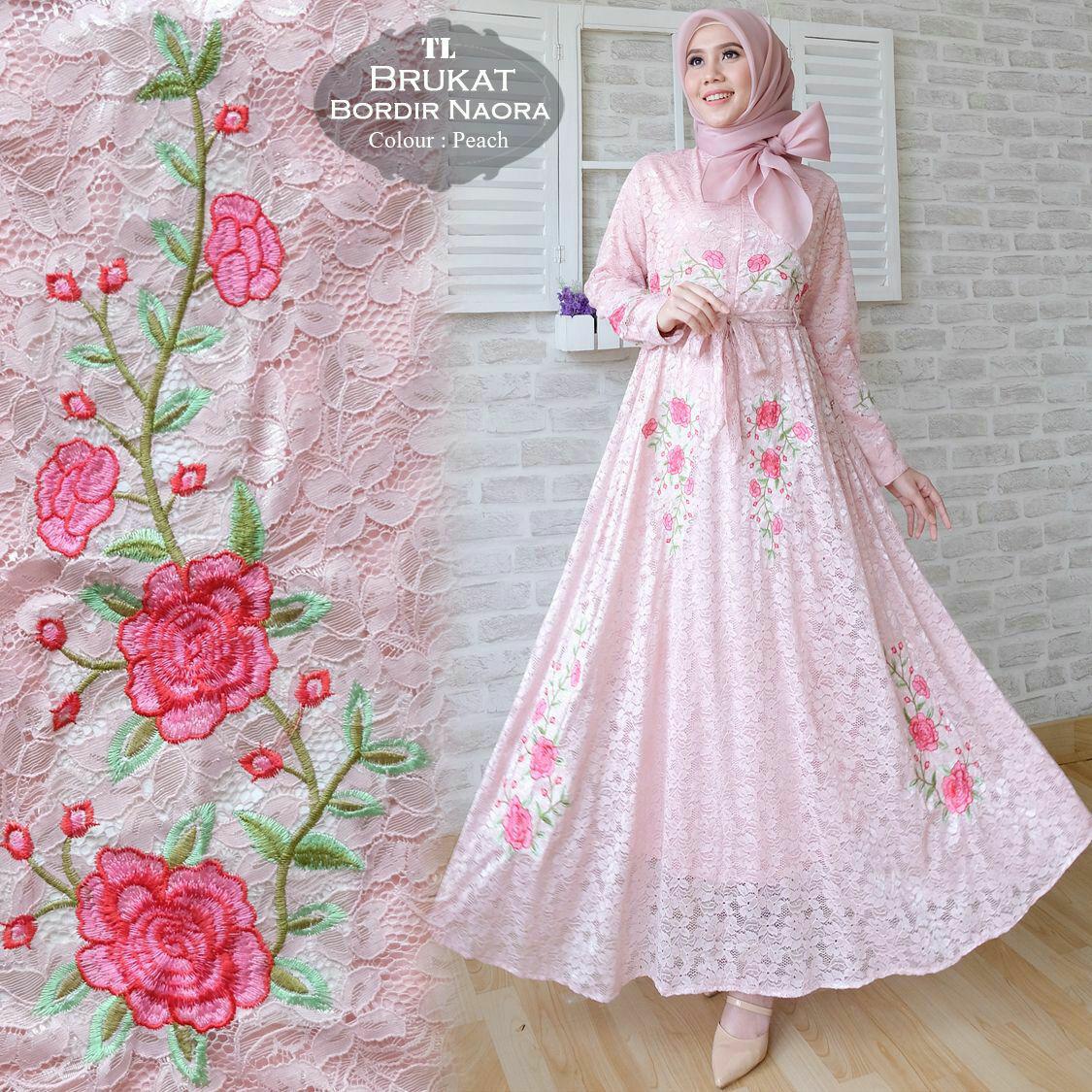 Humaira99 Gamis Syari Muslim Dress Hijab Wanita Busui Dress Muslimah Brukat Naora
