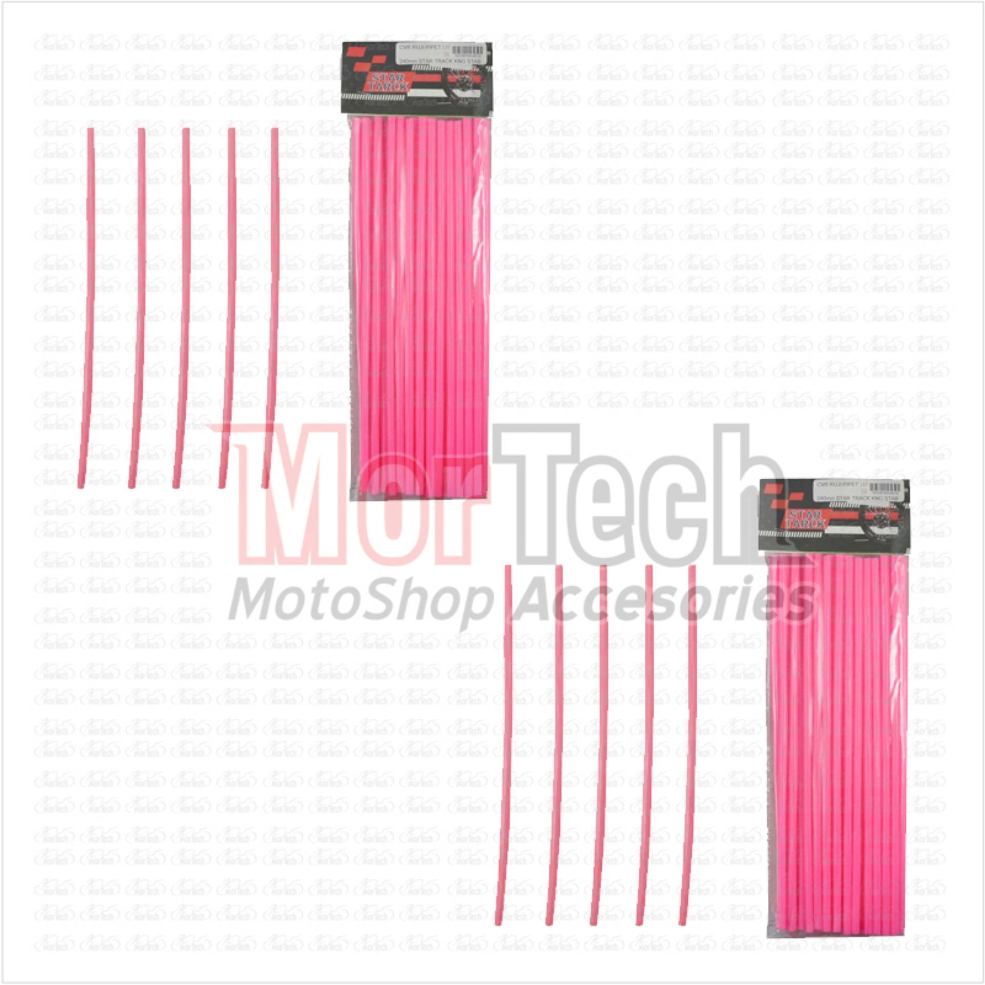 Mortech 1 Set Cover Tutup Sedotan - Pipet Ruji - jari jari spoke Motor X Ride 240mm Pink