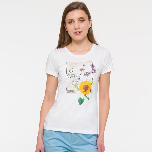 Bossini Ladies 82080103001 Print Woman Tee - Putih