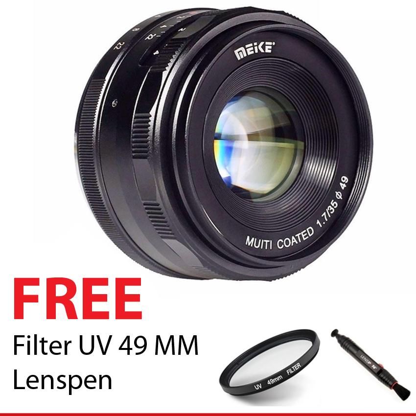 Lensa Kamera Meike Mk-35mm F/1.7 Manual Focus Lensa For Sony Nex7/A6300/A5000/A6000