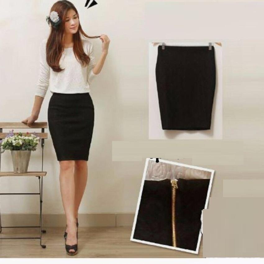 Rok Span Wanita Warna Hitam Murah Cocok Untuk Kerja Maupun Kuliah Bahan Awet - P2070
