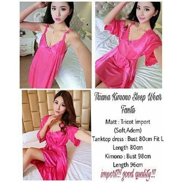 lunashop fashion wanita model dres kimono tidur /bahan trikot import bahan lembut dan adem