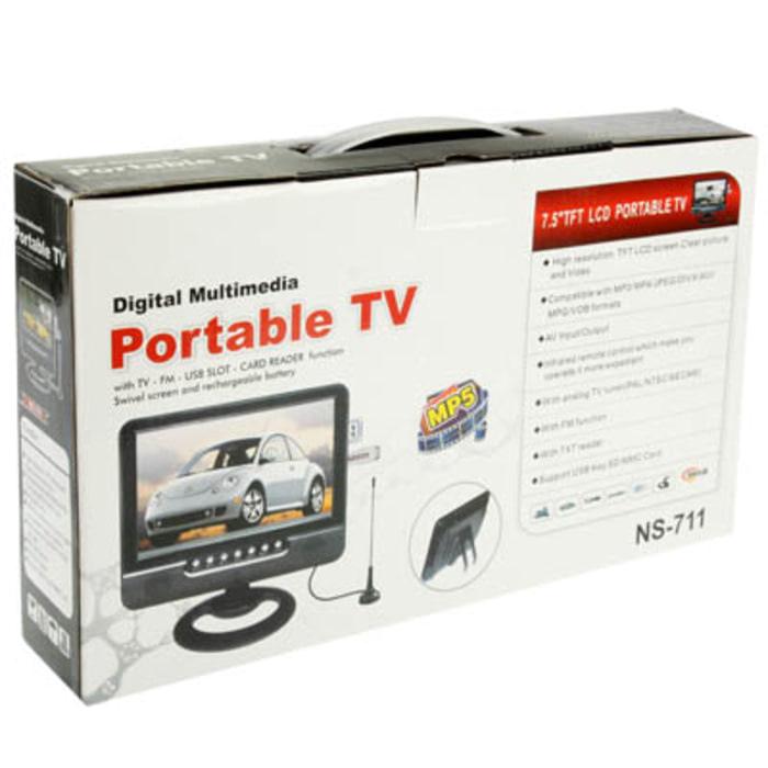 TV Analog Portable TFT LCD 7.5 inch Wide View Angle Diskon