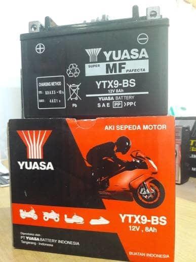 PROMO Aki Accu Kawasaki Ninja 250FI, Ninja 250R, RR Mono, Z250 Yuasa YTX9-BS TERBARU