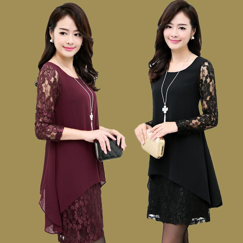 Mm Gaun Musim Gugur atau Musim Dingin Baru Rok Dalaman Jahitan Jersey Rayon (Hitam)