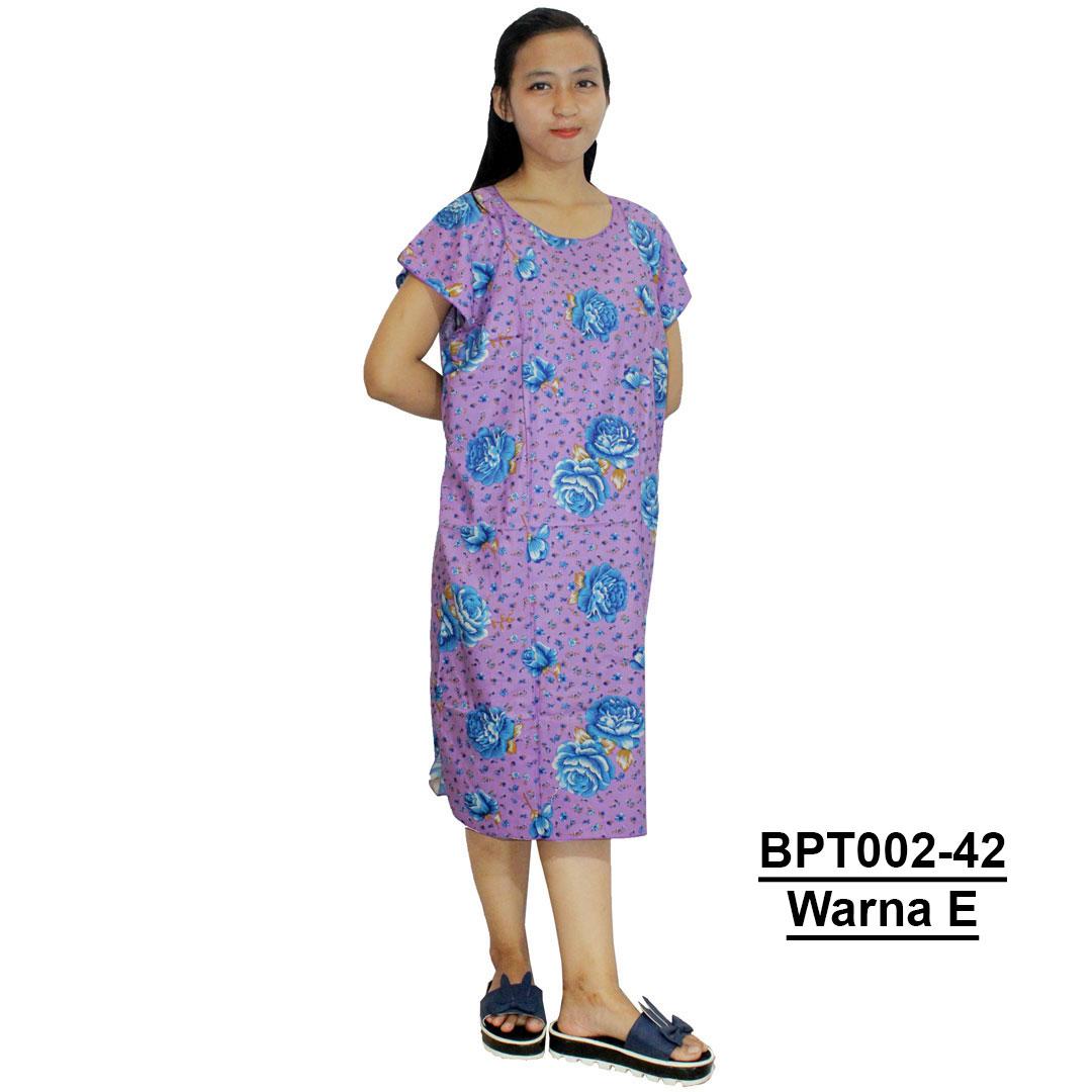 Dress Santai, Midi, Atasan Batik - Motif Bunga - (BPT002-42) Batik Alhadi