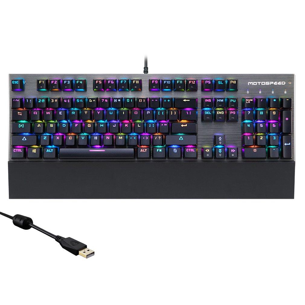 Motospeed CK108 Keyclick Mekanis Keyboard 16.8 Juta Warna RGB Keyboard-Internasional