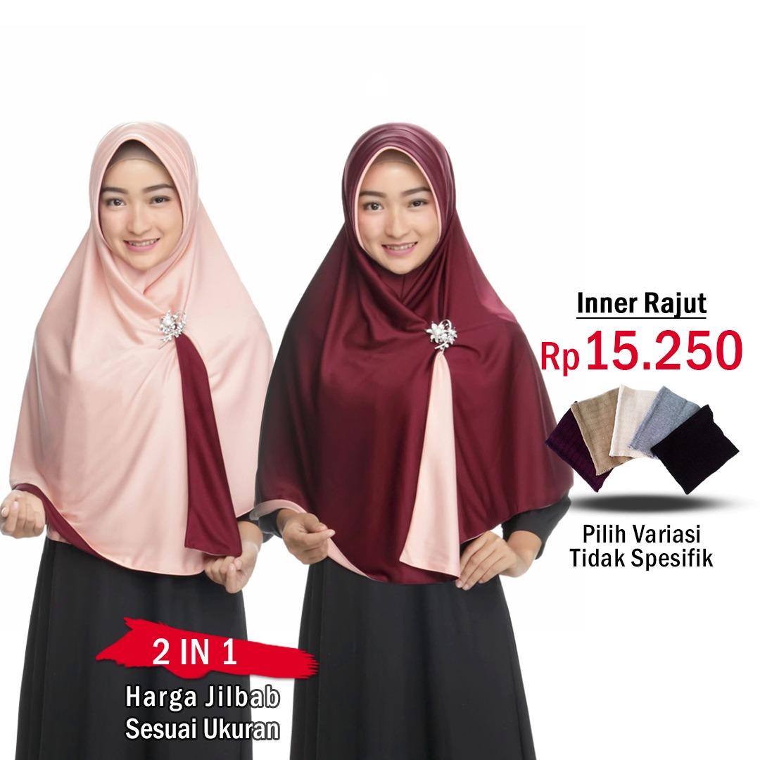 Zannah Hijab Jilbab Bolak Balik Instan 2 in 1 atau INNER RAJUT DALAMAN JILBAB || Hijab Instant Bergo Dua warna Khimar Syari Fashion Muslim Terbaru Wanita Kekinian Model Sekarang Model Jaman Now Jumbo Jilbab Pengajian Pesta Multifungsi Pet Anti Tembem