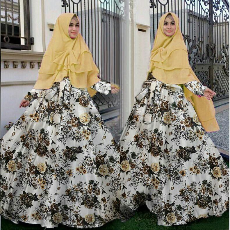 (TERBARU) RC SYARI BLOSSOM GADING BAJU MUSLIM MAXI GAMIS WANITA LENGAN PANJANG BUSUI MURAH GROSIR TANAH ABANG (GADING)
