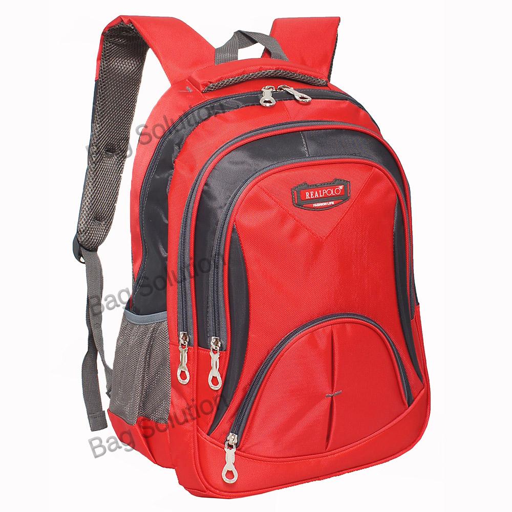 Real Polo Tas Ransel Kasual - Tas Pria Tas Wanita 6369 Backpack Daypack - Merah