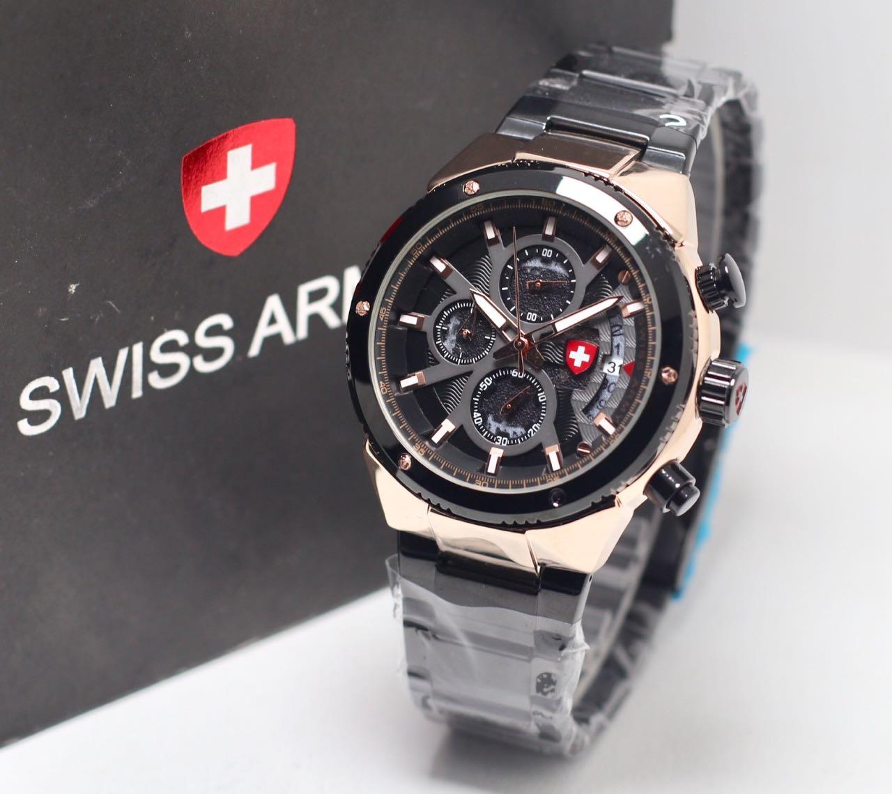JAM TANGAN PRIA SWISS ARMY CRONO AKTIF KEREN SIMPEL BERKUALITAS