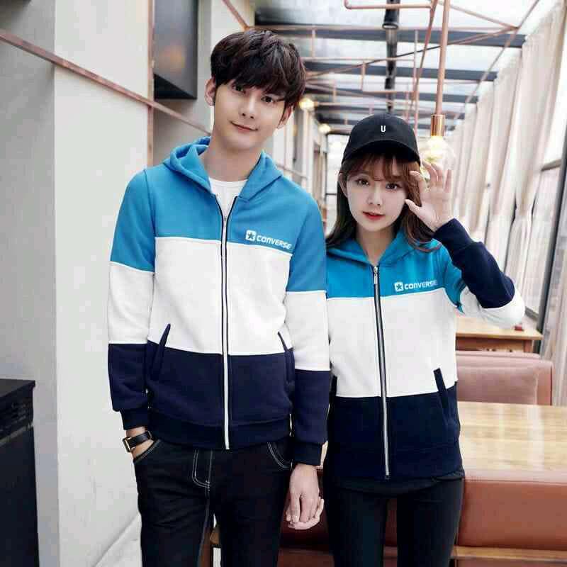Queenshop Couple Jaket Combi Converse / Hoddie Couple / Sweater Couple / Baju Couple / Pakaian Wanita Pria