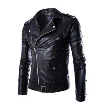 Rey jaket semi kulit rock n roll