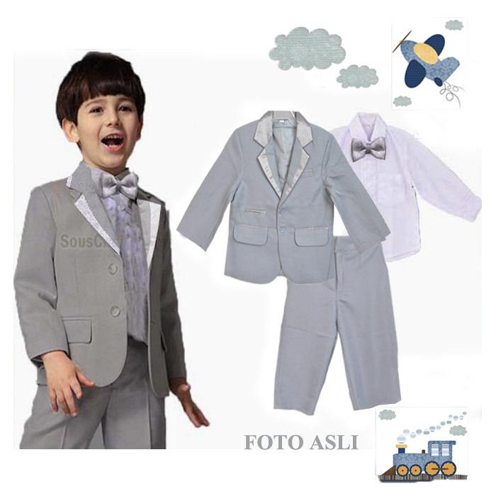 Jas Anak Murah Setelan Baju Jas Anak Murah Baju Pesta Anak Laki Laki Murah Jas Pesta Anak Murah Set Jas Tuksedo Anak Murah Silver Abu