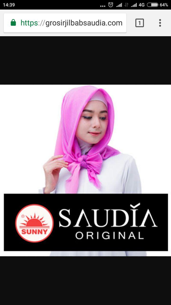 Hijab Segi Empat Saudia By Sunny Original Motif Polos ( BUKAN YANG KW