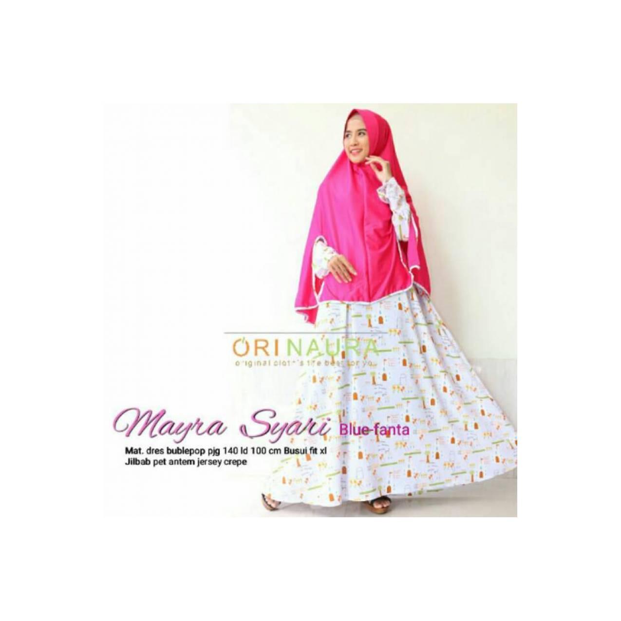 baju muslim gamis syari abaya buble pop mayra ori naura