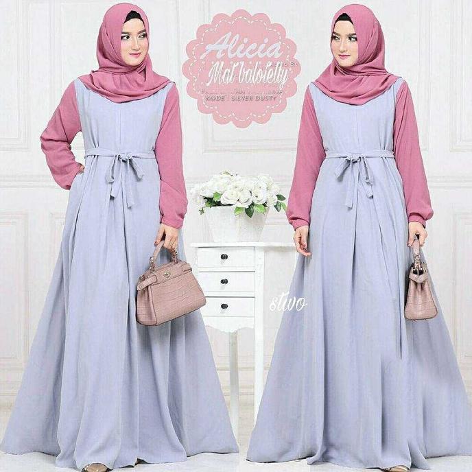 Terpopular Alicia Dres /Grosir Baju Atasan Gamis Murah Wanita /Gamis Bandung | Baju Lebaran Muslim