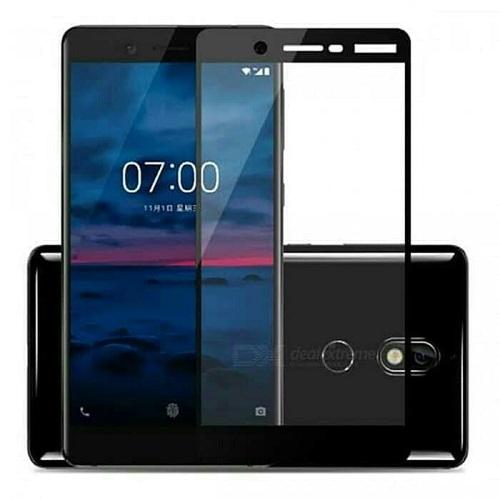 Tempered Glass Warna Anti Gores Kaca Screen Protector Full Cover Layar Nokia 7+ Plus Warna Hitam - Packing Mica