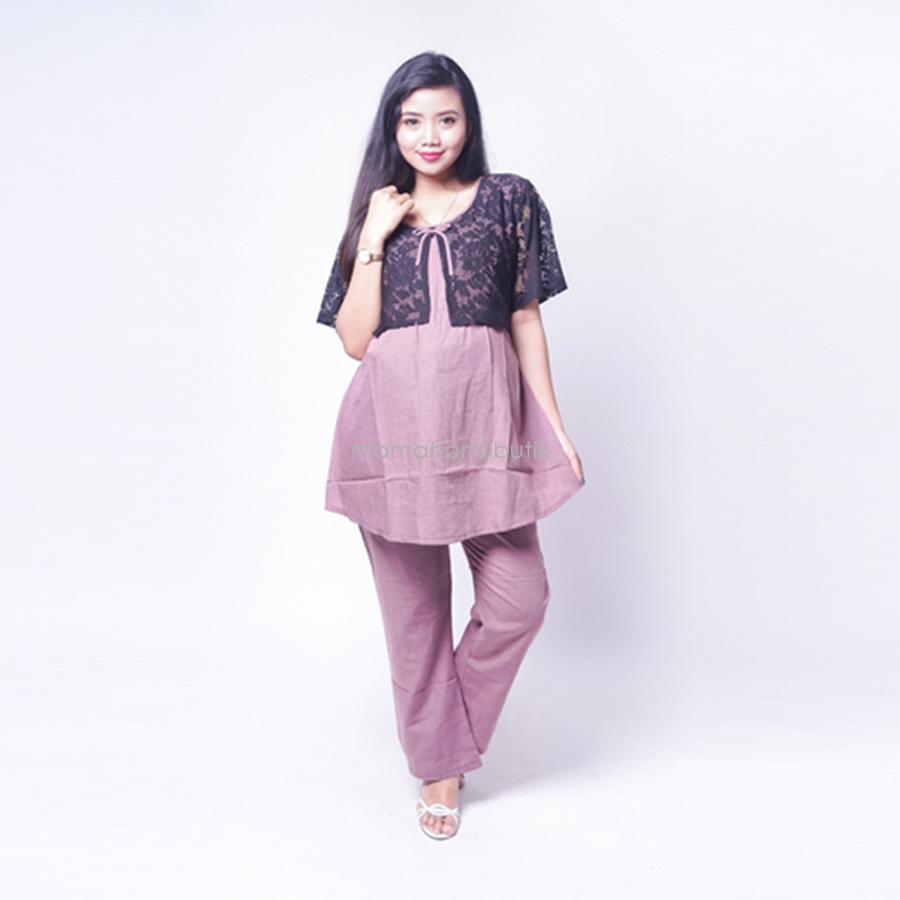 Ning Ayu Setelan Hamil Lengan Pendek Motif brokat cantik - STD 81 / Baju Hamil Muslim / Baju hamil Kerja / Baju Hamil dan Menyusui / Baju Hamil Lucu / Baju Hamil Panjang / Baju Hamil Modern / Baju Hamil Wanita / Baju Hamil Kerja Muslim