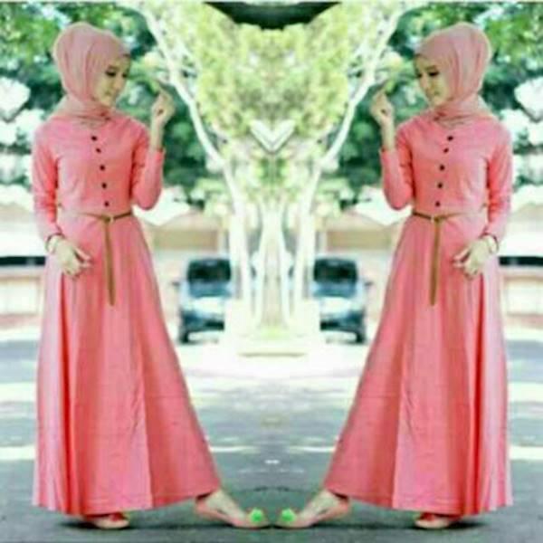 Promo Hari Ini Baju Muslim Amelia Hijab + Belt Simpel Maxi Dress Gamis Hijab Amel Agrabutik Untuk