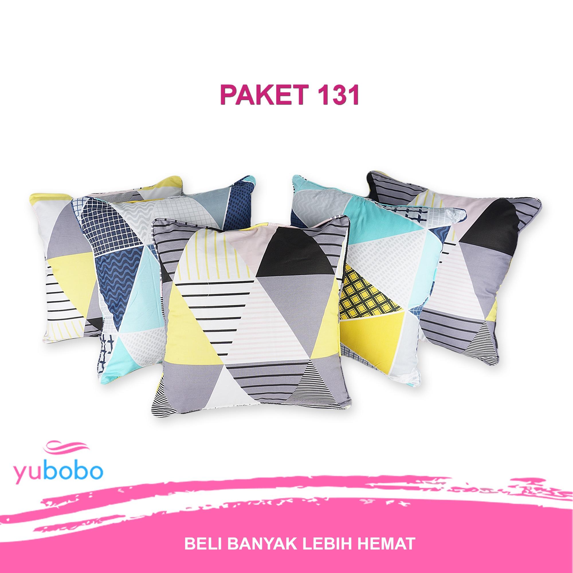 Paket Sarung Bantal Sofa (1 Set / 5 Pcs) Kursi Tamu (Hanya Sarung) - Yubobo