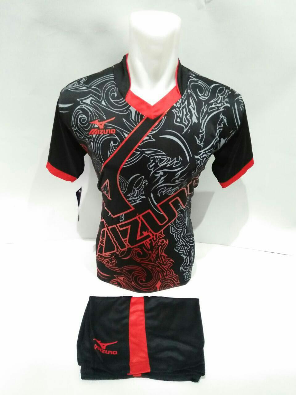 Baju Kaos Jersey Olahraga Setelan Bola Futsal Volly Mz 16 Hitam Merah