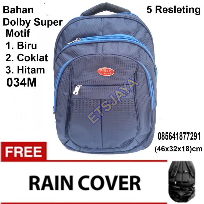 PROMO!!! Tas Ransel Laptop Polo Paris 034M Bahan Dolby Super Murah Branded Keren Terbaik Terbaru