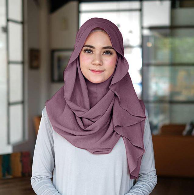 Aura Instan Hijab - Ungu / kerudung / hijab instant / pashmina insant / jilbab murah praktis simple / hijab instan kekinian
