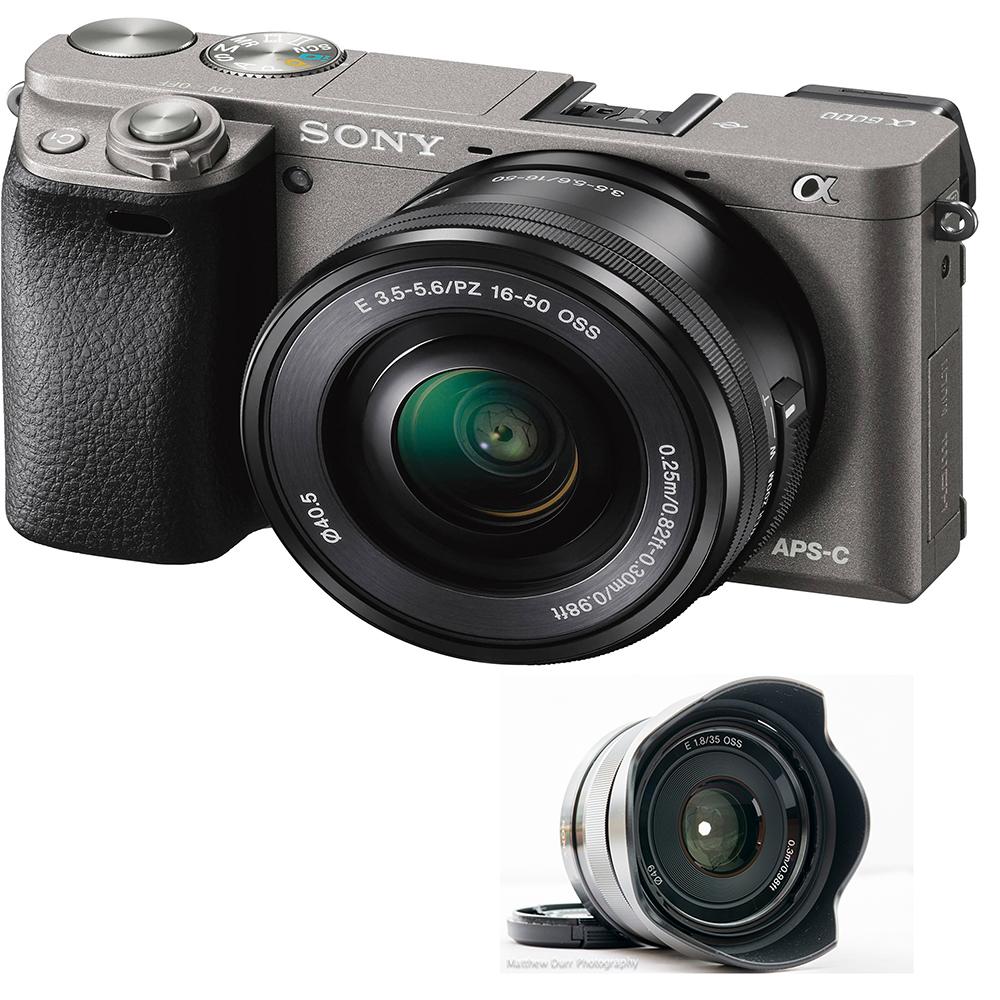 Sony ILCE ALPHA A6000L 16-50mm OSS + SEL 35 mm F1.8 Gray