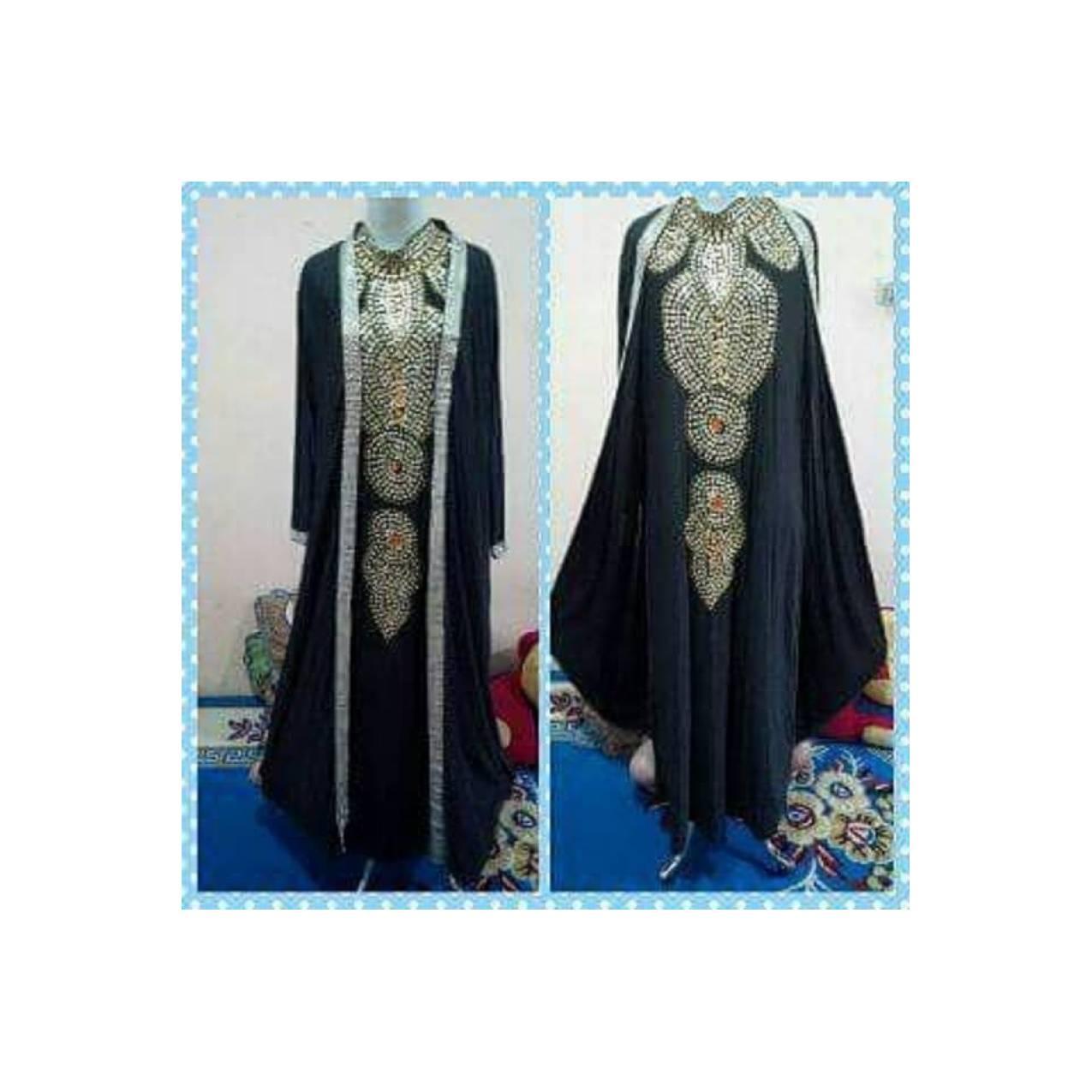 Kaftan Rompi Baju Pesta Dress Wanita Import Baju Muslim Warna Hitam