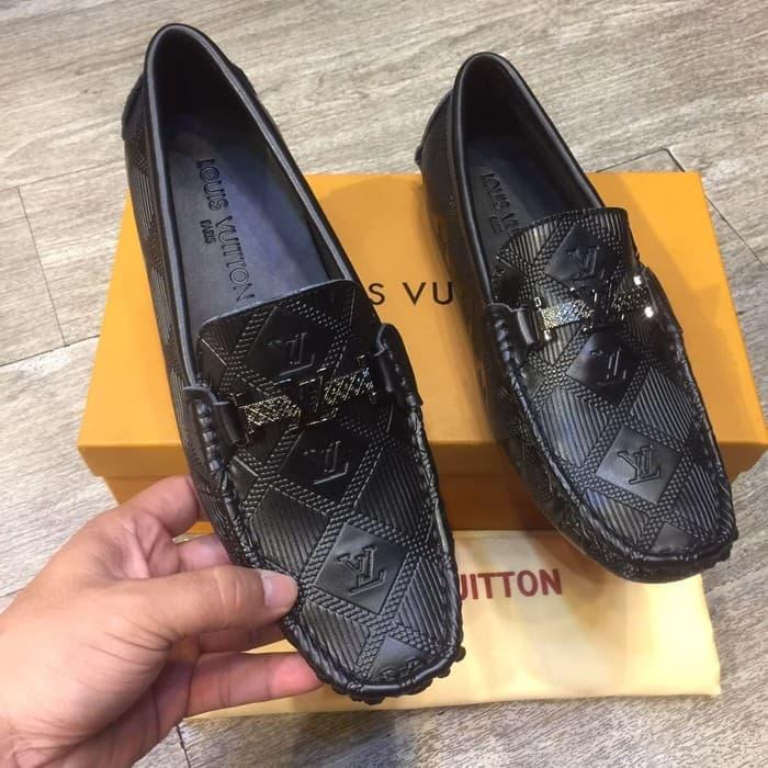 BEST SELLER!!! Sepatu Loafers Pria Louis Vuitton Vip Quality Kulit Asli