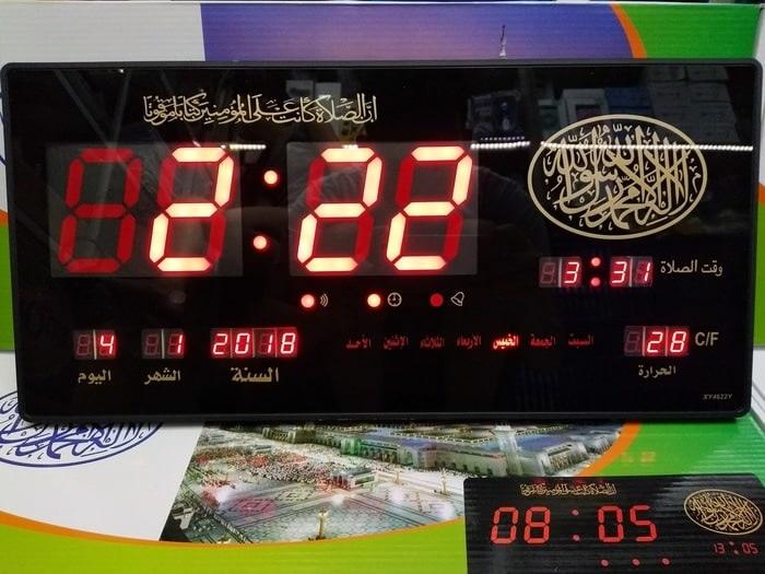 Jam Digital Dinding LED Adzan Clock 5-7 Waktu - WOwcxH