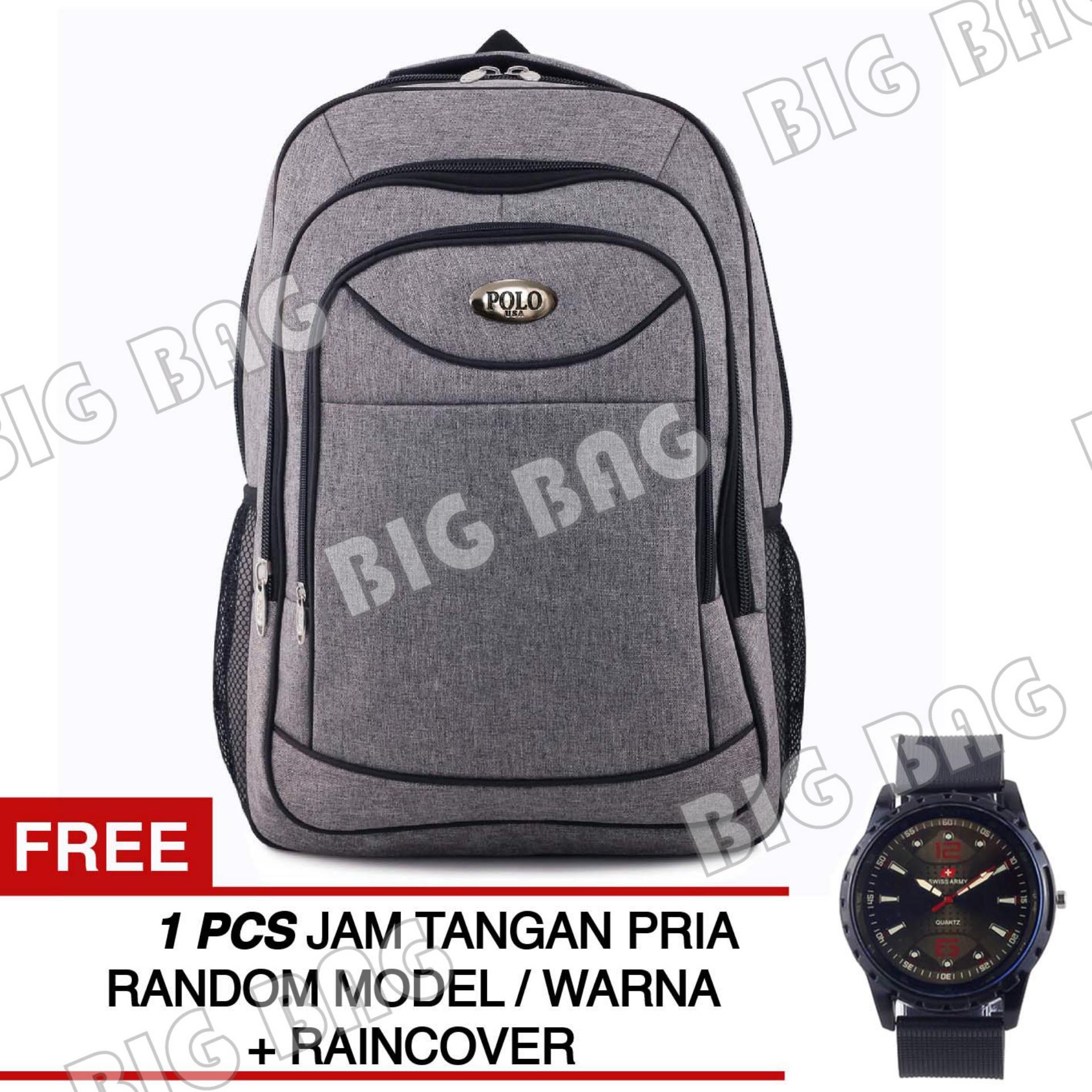 Tas Ransel Pria Polo USA Astronomist AX-078 LIGHT GREY Tas Laptop Backpack - PREMIUM + Raincover + FREE Jam Tangan Tas Kerja Tas Sekolah Team Tas Kantor Dailypack Promo Classic Milano Alto Eiger Bodypack Consina Xiaomi Asus Palazzo Terlaris Best Seller