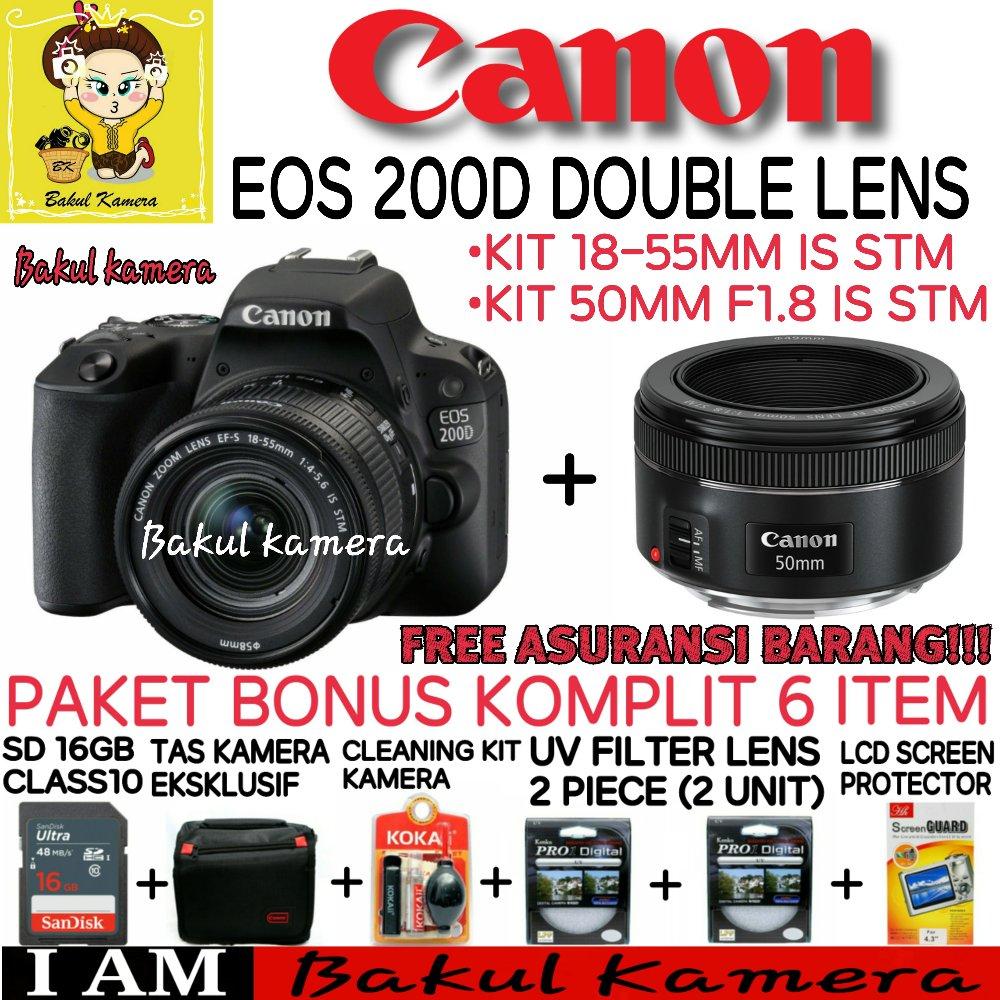 CANON EOS 200D KIT 18-55MM IS STM & EF 50MM F1.8 STM