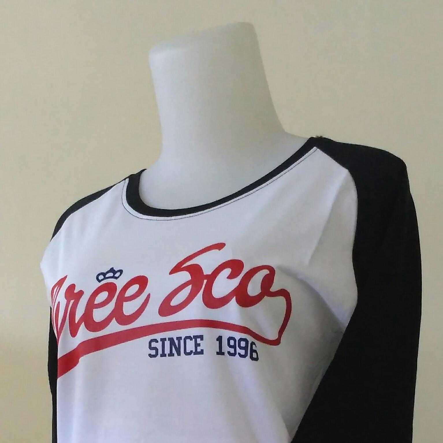 Kaos 3second Cewek Lengan Panjang Baju Atasan Wanita Tshirt Distro Bandung Free Stiker