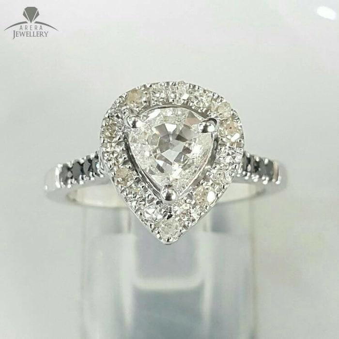 Cincin Emas 18k Berlian Eropa Asli Putih Tunangan Pernikahan Murah Q19