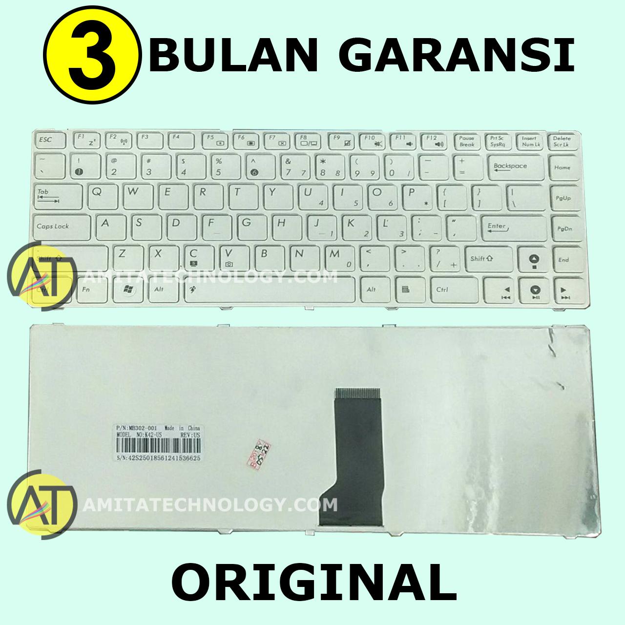 Amita - Keyboard Laptop ORIGINAL Asus A43S A42 A42J K42 K42J K42F X44H Frame White Putih