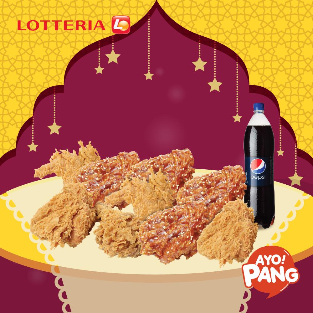 [LOTTERIA] Paket B/Chicken Package (5 Crispy Chicken + 4 Spicy Chicken + Pepsi 1,75L) (SPECIAL IDUL FITRI) BERLAKU MULAI 8 JUNI ~ 22 JUNI 2018