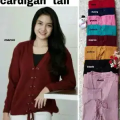 dandelia / Cardigan Tali Rajut SEKER(Ro)  / rajut / knit / lengan panjang / blouse wanita / atasan wanita / cardigan rajut / fashion wanita