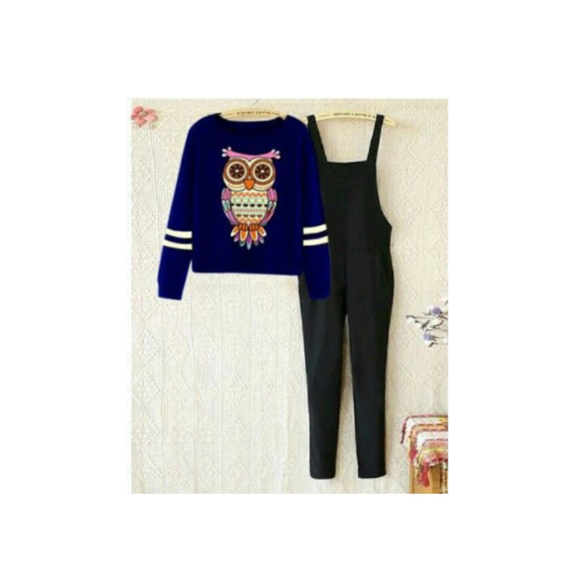 F Fashion Jumpsuit Wanita Owl + Gratis Kaos / Jamsuit Wanita / Jamsuit / Setelan Wanita / Celana Panjang Wanita / Baju Setelan / Kaos Bagus / Kaos Santai. F Fashion Jumpsuit Wanita Owl + Gratis Kaos / Jamsuit Wanita / Jamsuit / Setelan Wanita / Celana Panjang Wanita / Baju Setelan / Kaos Bagus / Kaos Santai.