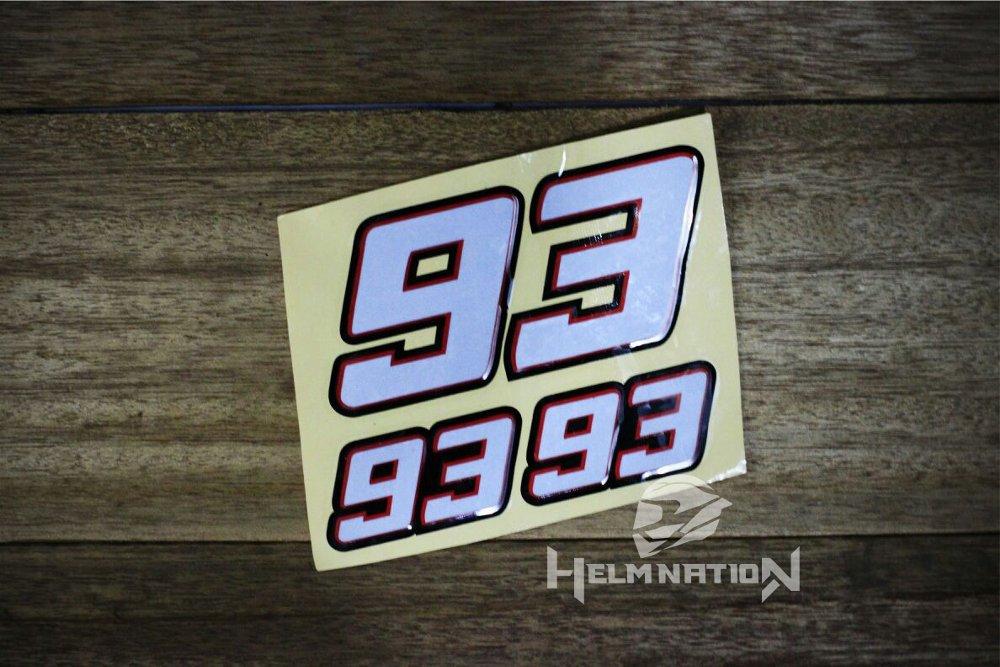 Paket Stiker Number 93 Marques Cutting Sticker 3 Pcs