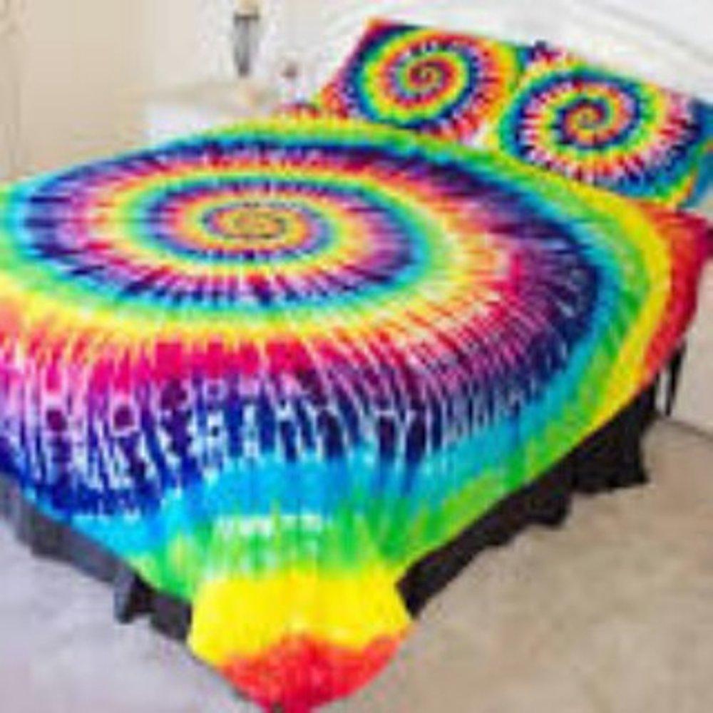 UKURAN 160 X 200 SPREI TIE DYE BALI PERLENGKAPAN KAMAR TIDUR SPIRAL PELANGI di lapak MUKENA BALI jenara79