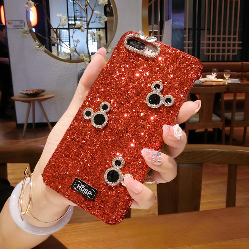 A39 Casing HP Oppoa59/A57/F3 Eropa Dan Amerika Batu Kristal Air Merah Bedak Mengkilap
