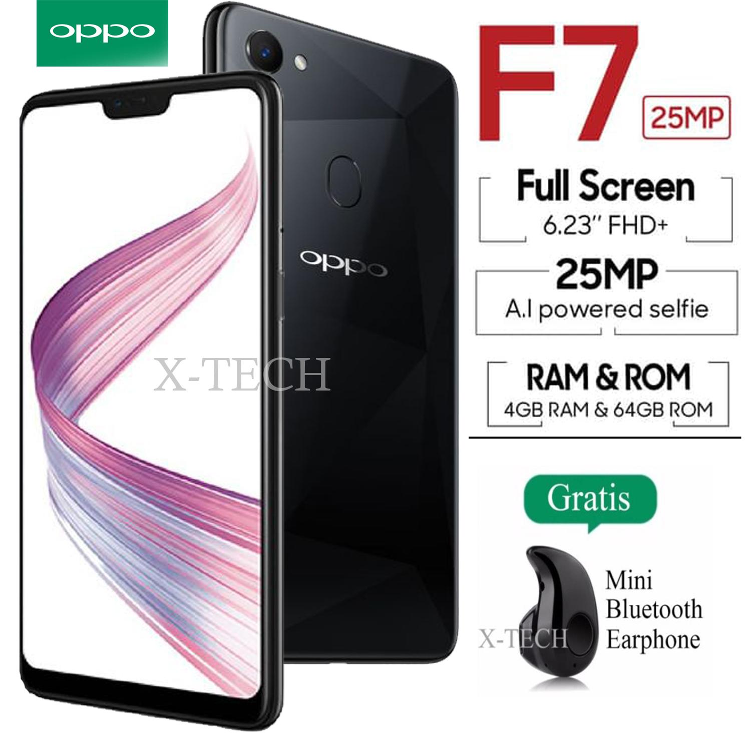 Oppo F7 - 4GB / 64GB - Layar 6.23 inch - 4G/LTE - 24MP Selfie Camera - Garansi Resmi