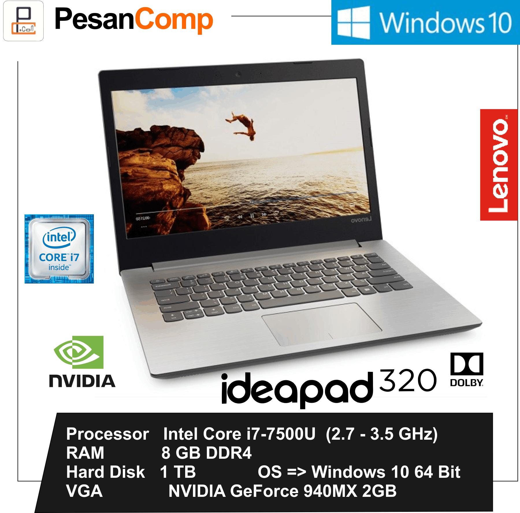 Lenovo IdeaPad 320-14IKB i7-7500U / GeForce 940MX 2GB / 8GB / 1TB / Windows 10 / USB Type - C / Garansi Resmi