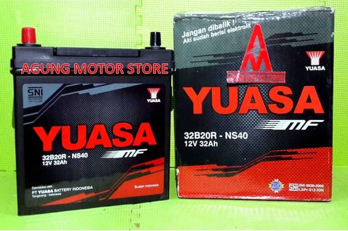 Aki Mobil YUASA MF / Kering 32B20R / NS40 ( 12V , 32 Ah