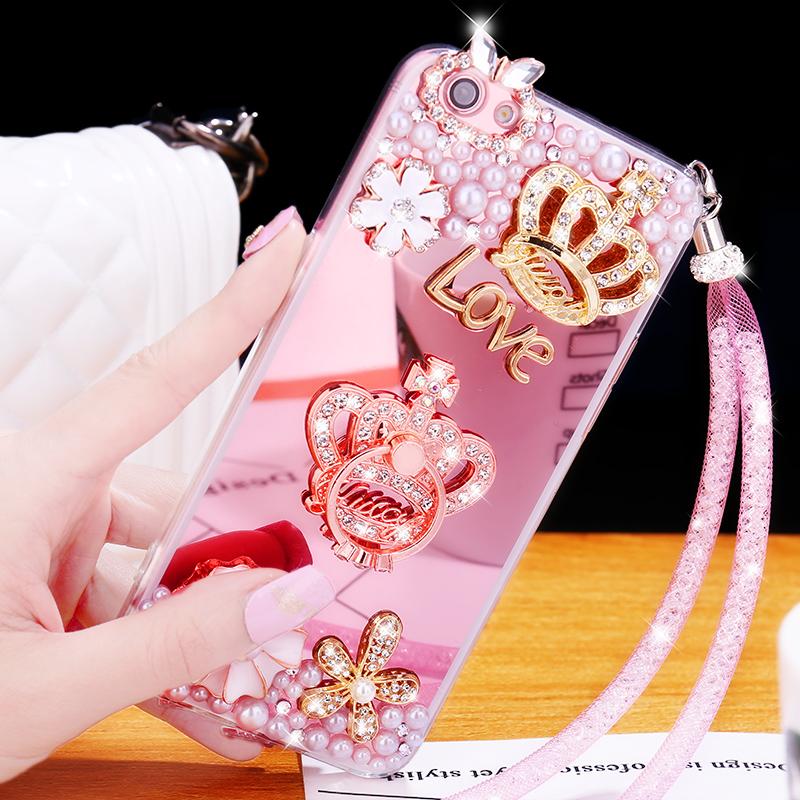 Oppoa57 Casing HP a57t set opopa Silikon a57m tali gantungan pasang Model Wanita oppora57m transparan batu kristal air opopa Ada Berlian opa Bungkus Penuh oppa anti jatuh poopa sampul lunak 0pp0a