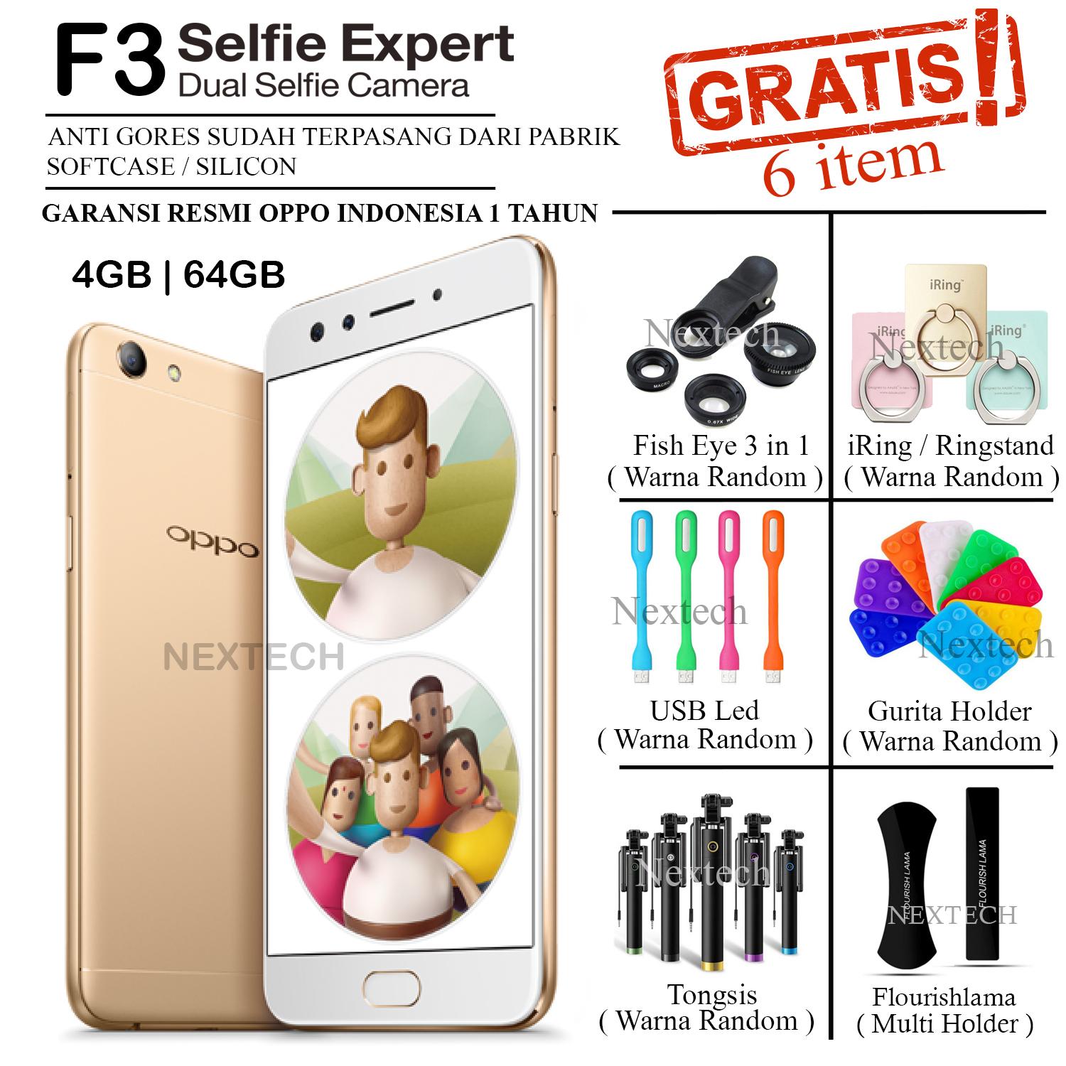 Oppo F3 - Dual Selfie Camera - Ram 4GB - Rom 64GB - Crown Gold