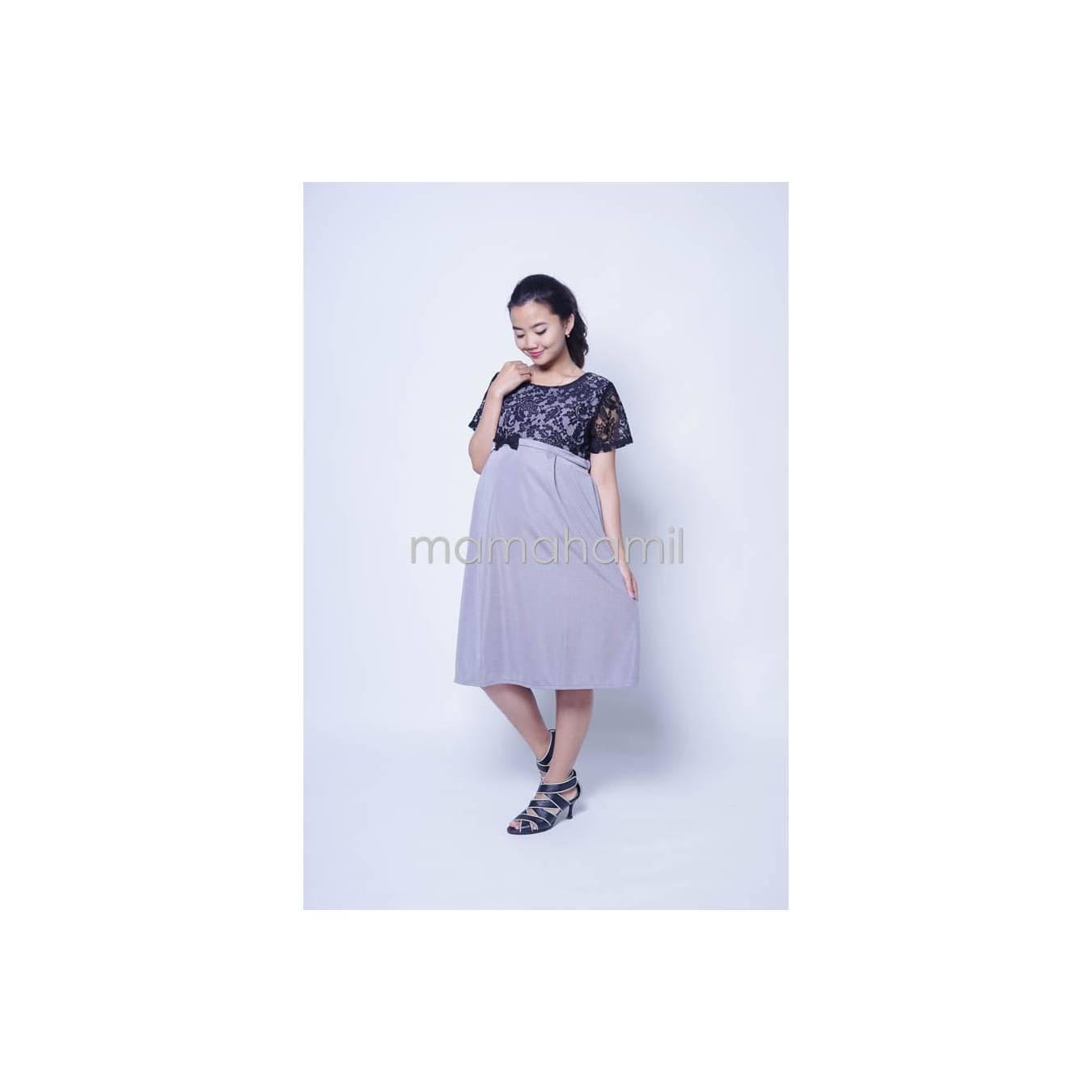 Baju Hamil Dress Hamil Menysusui Brokat Jenifer Modis - DRO 795